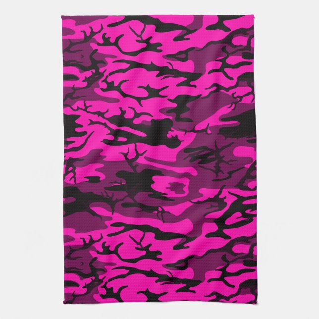 Alien Pink Camo Tea Towel (Vertical)