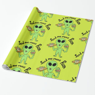 Alien pizza wrapping paper