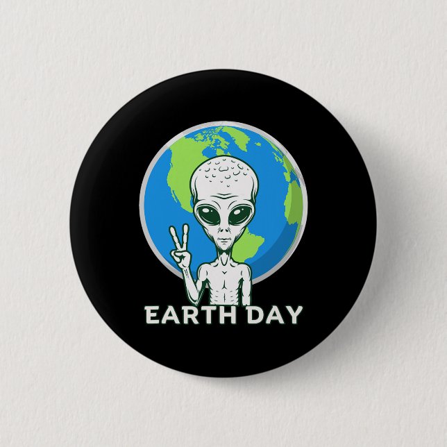 Alien Planet Earth Day April 22 Earth Day  6 Cm Round Badge (Front)