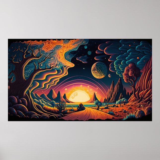 Alien planet in Psychedelic Space Poster (Front)