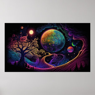 Alien planet landscape  poster