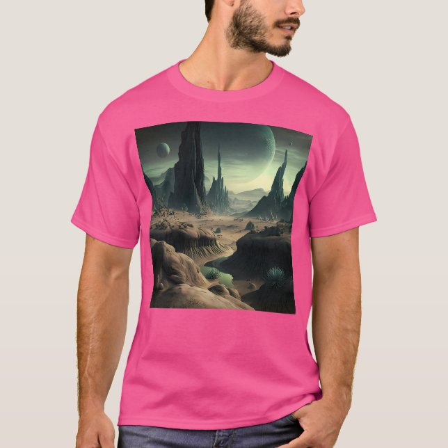 Alien Planet Landscape T-Shirt (Front)