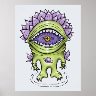 Alien Plant Character – Weird Astronaut Creature Poster