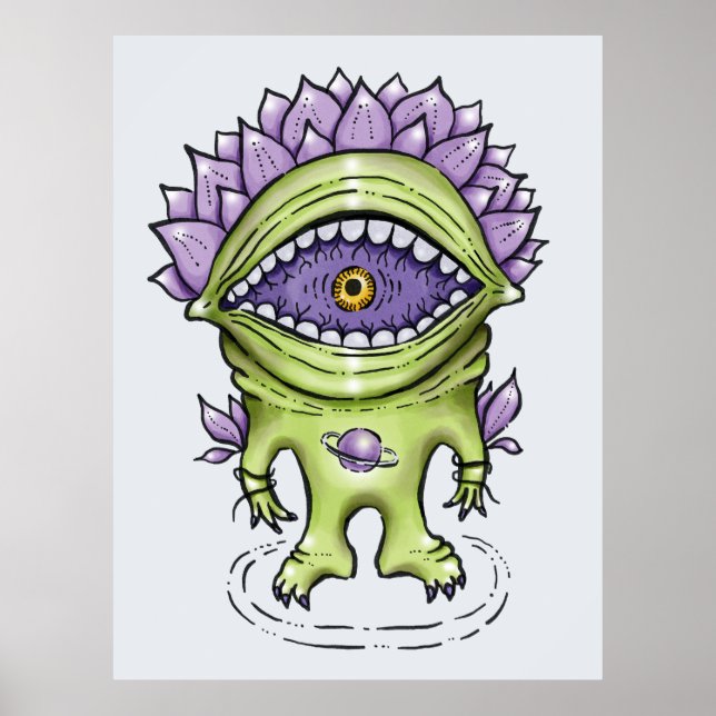 Alien Plant Character – Weird Astronaut Creature Poster (Front)