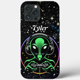 Alien Playing Video Games   Stellar Game Smasher iPhone 13 Pro Max Case