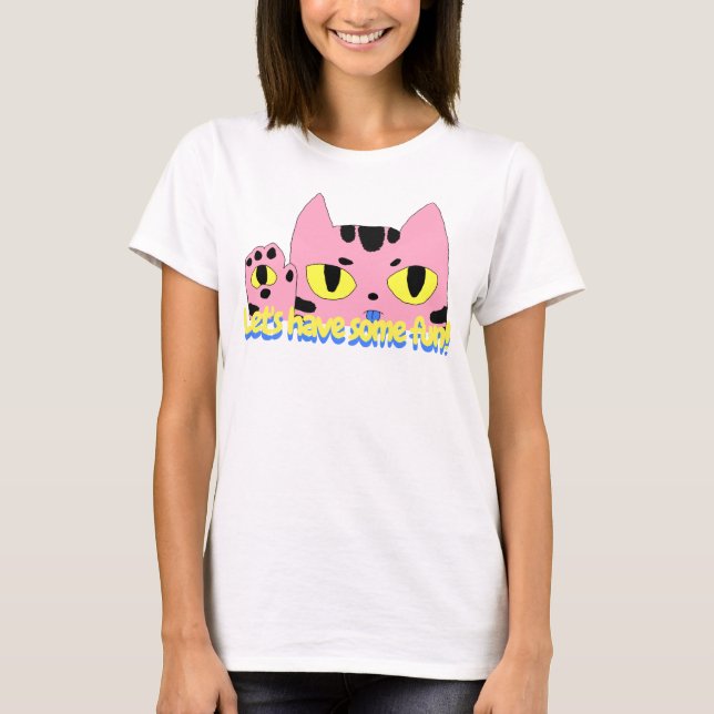 Alien Pocket Cat Lets Have Some Fun T-Shirt (Front)