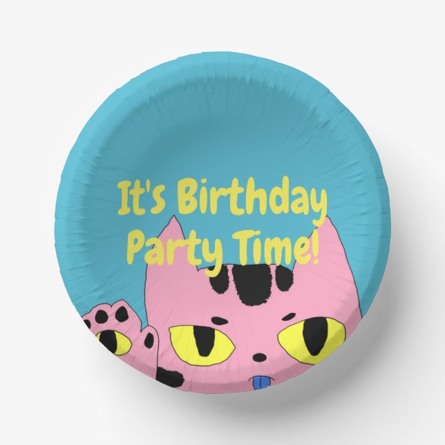 Alien Pocket Cat Paper Plate (Front)