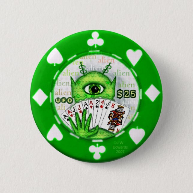 Alien Poker Chip Button (Front)