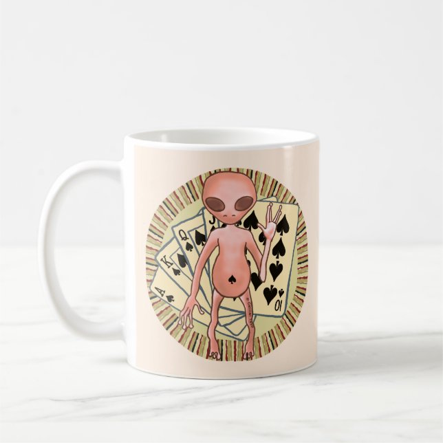 Alien Poker Coffee Mug (Left)