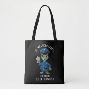 Alien Policeman Tote Bag