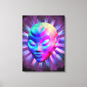 Alien Psychedelic Meditation Canvas Print