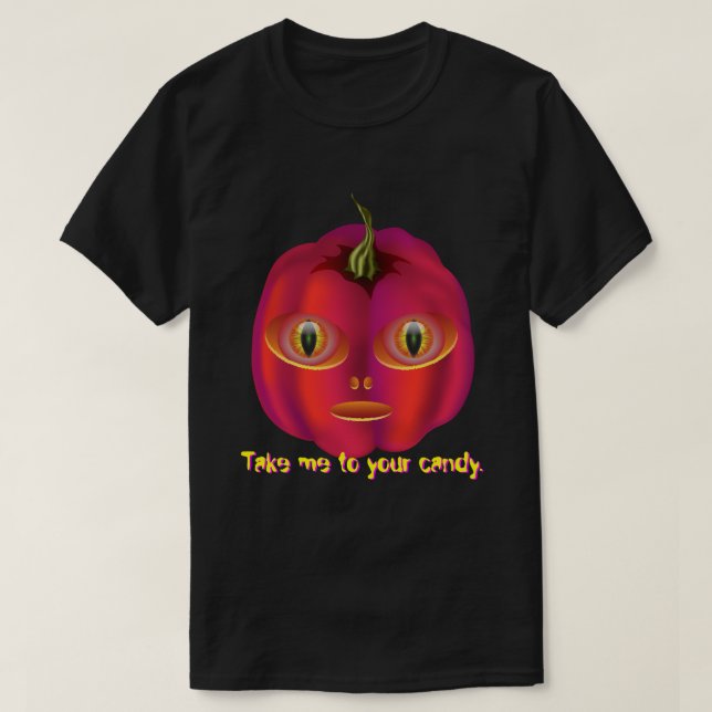Alien Pumpkin Halloween T-Shirt (Design Front)