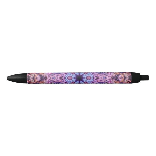 Alien Purple Psychedelic Kaleidoscopic Mandala Black Ink Pen (Front)