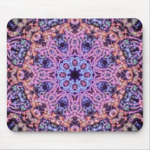 Alien Purple Psychedelic Kaleidoscopic Mandala Mouse Mat