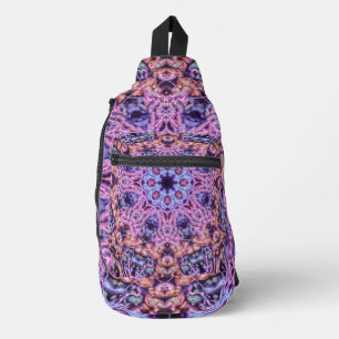 Alien Purple Psychedelic Kaleidoscopic Mandala Sling Bag