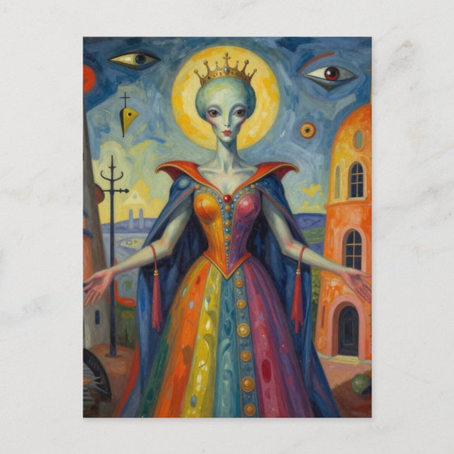 Alien Queen Surreal  Postcard (Front)