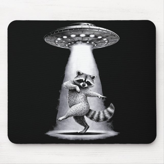 Alien Racoon Performs Meme Silly Dabbing Dance Mu Mouse Mat (Front)