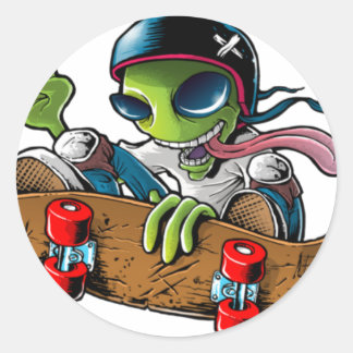 alien radio "stands the logo" classic round sticker