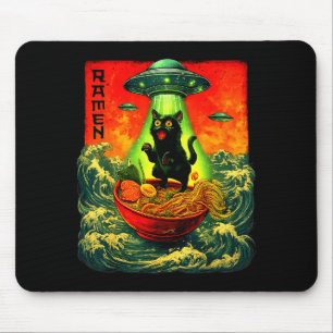 Alien Ramen Cat Ufo Japanese Retro Art Gifts Men W Mouse Mat