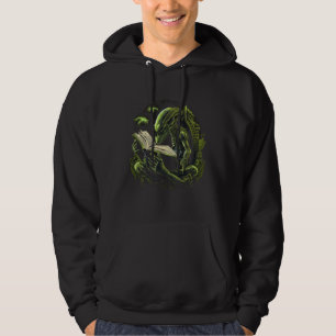 Alien Reading Book UFO Extraterrestrial Reader Boo Hoodie
