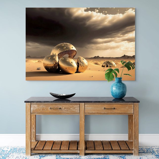 Alien Relics in the Desert Canvas Print (Creator Uploaded)