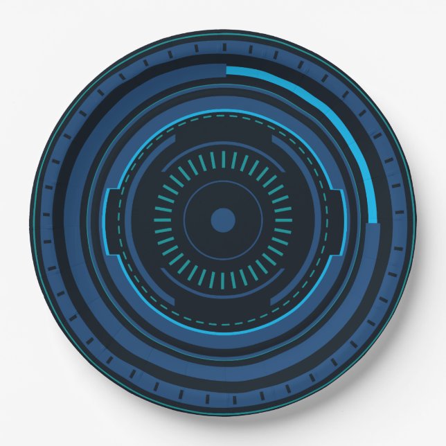 Alien Robot Eye Paper Plate (Front)