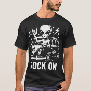 Alien Rock Mini Bus Black T-Shirt