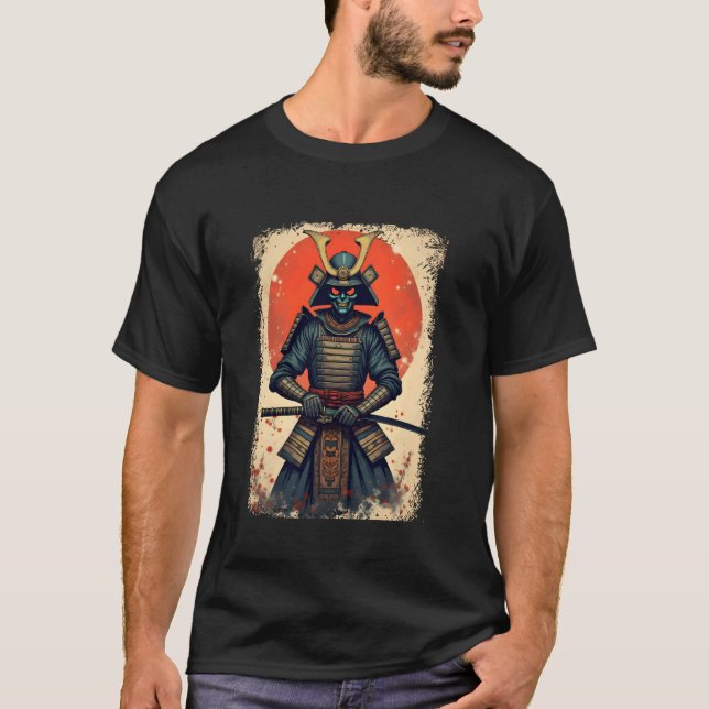 Alien Samurai Tee Japanese Sci-Fi Design Apparel U (Front)