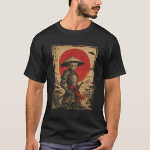 Alien Samurai UFO Japanese Vintage Warrior Sci Fi  T-Shirt