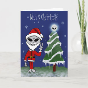 Alien Santa Christmas Cards