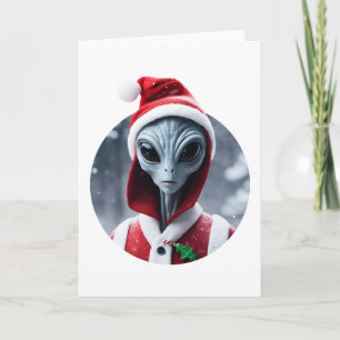 Alien Santa Claus Card