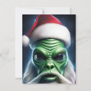Alien Santa Claus Holiday Card
