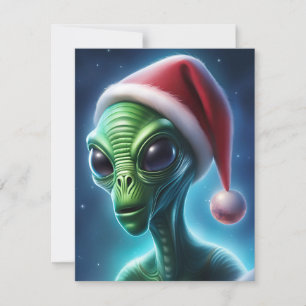 Alien Santa Claus Holiday Card