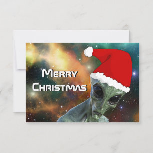 Alien Santa Merry Christmas Personalise Card