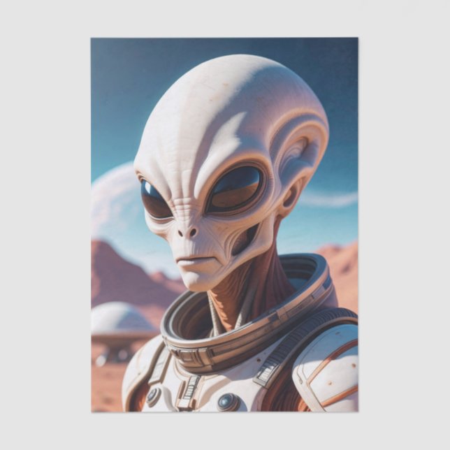 Alien Sci-Fi Decoupage Tissue Paper (Front)