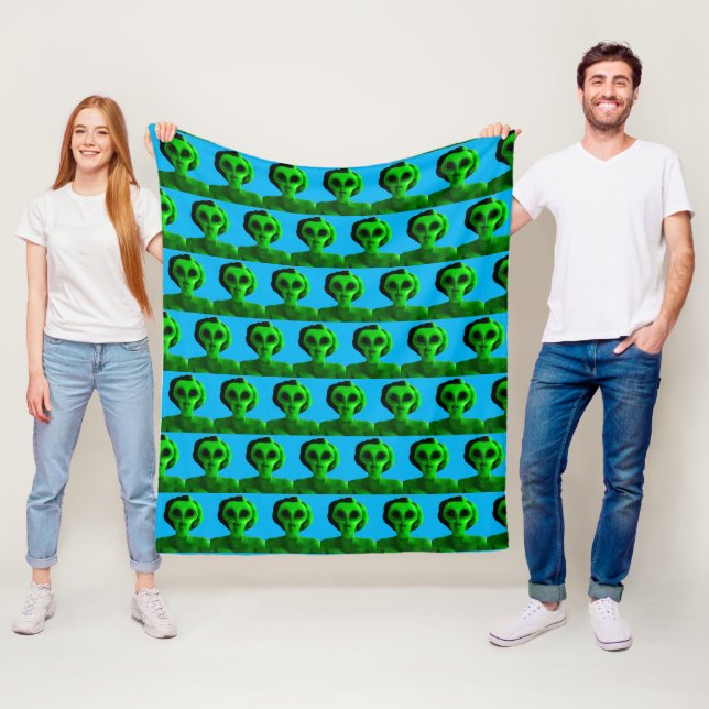 Alien Self Portrait Fleece Blanket (In Situ)