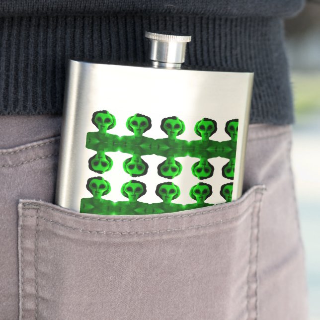 Alien Self Portrait Hip Flask (In Situ)
