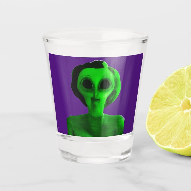 Alien Self Portrait Shot Glass (Front)