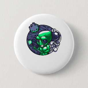 Alien Selfie Snap For Astronomer Teacher Space Fan 6 Cm Round Badge
