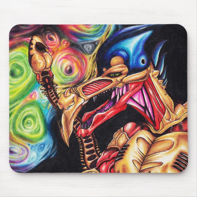 Alien Sentinel - Sci-Fi Art Mouse Mat (Front)
