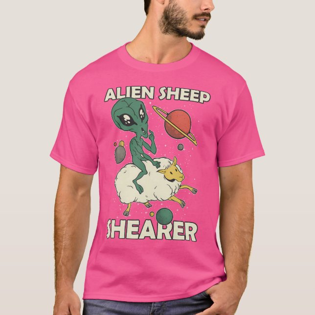Alien Sheep Shearer Sheep Shearer T-Shirt (Front)