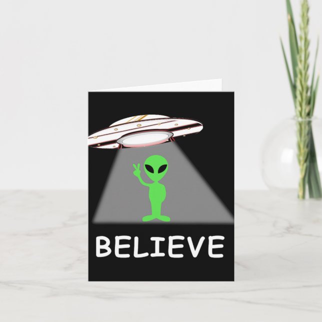 Alien Shirt - I Believe New Cool Ufo  Card (Front)