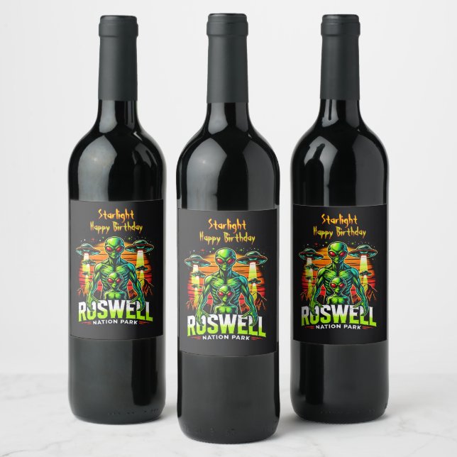 Alien Sightings at Roswell Nation Park! Wine Label (Bottles)