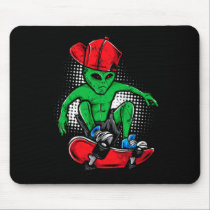 Alien Skateboarder Tee Ufo's Believer Skateboardin Mouse Mat