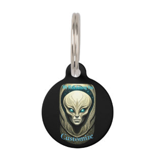 Alien skull Head Thunder_Cove  Pet Tag