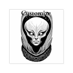 Alien skull Head Thunder_Cove  Self-inking Stamp