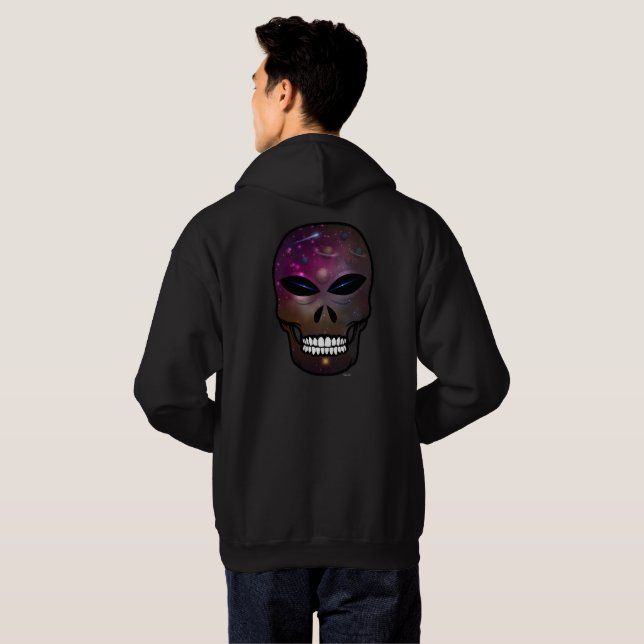 Alien Skull Men's Fantasy Creature Hoodie (Back Full)