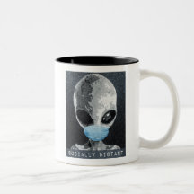 Alien Socially Distant Coffee Mug
