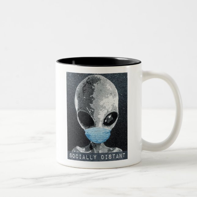 Alien Socially Distant Coffee Mug (Right)