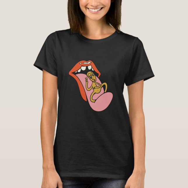 alien space aliens  ufo lips T-Shirt (Front)